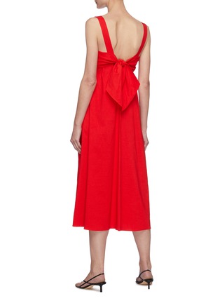 Back View - Click To Enlarge - THEORY - Back Tie Sleeveless Linen Midi Dress