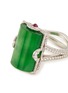 Detail View - Click To Enlarge - SAMUEL KUNG - Diamond ruby jade 18k white gold ring