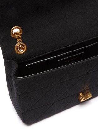 Detail View - Click To Enlarge - SAINT LAURENT -  ''Jamie Medium' Logo Plaque Quilted Wool Jersey Shoulder Bag
