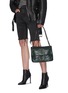 Figure View - Click To Enlarge - SAINT LAURENT - 'Niki Medium' Tonal Logo Plaque Crinkled Leather Flip Bag