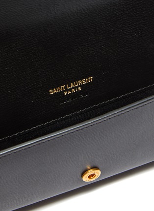 Detail View - Click To Enlarge - SAINT LAURENT - Logo Plaque Top Flap Leather Phone Holder