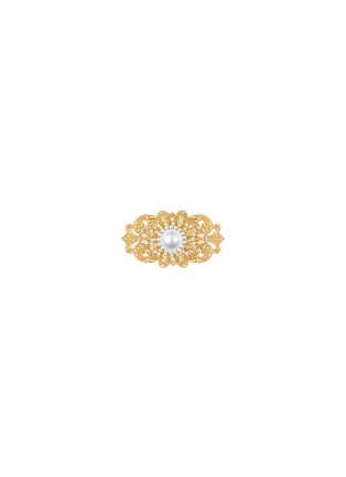 Main View - Click To Enlarge - CENTAURI LUCY - ‘BAROQUE’ ELIZABETH DIAMOND SALT WATER PEARL AKOYA PEARL 18K GOLD BROOCH