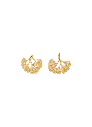 Main View - Click To Enlarge - CENTAURI LUCY - 'Ginkgo Symphony' diamond 18k gold earrings
