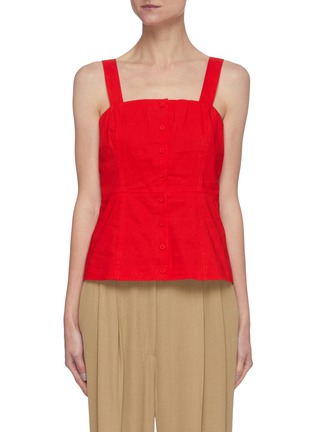 Main View - Click To Enlarge - THEORY - 'Kayleigh' Square Neck Button Front Cami Top