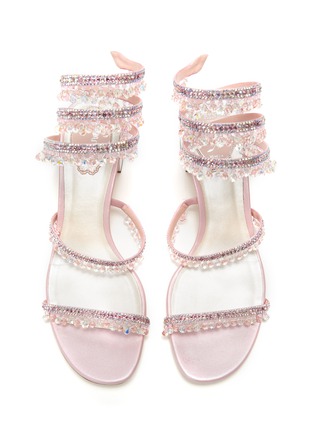  - RENÉ CAOVILLA - 'Cleo' strass embellished satin heeled sandals