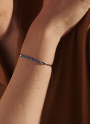Detail View - Click To Enlarge - JOHN HARDY - Classic Chain' Sapphire Sterling Silver Mini Chain Pull Through Pavé Station Bracelet