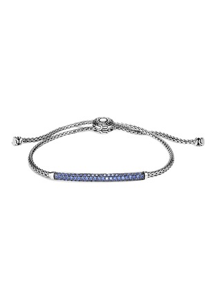 Main View - Click To Enlarge - JOHN HARDY - Classic Chain' Sapphire Sterling Silver Mini Chain Pull Through Pavé Station Bracelet