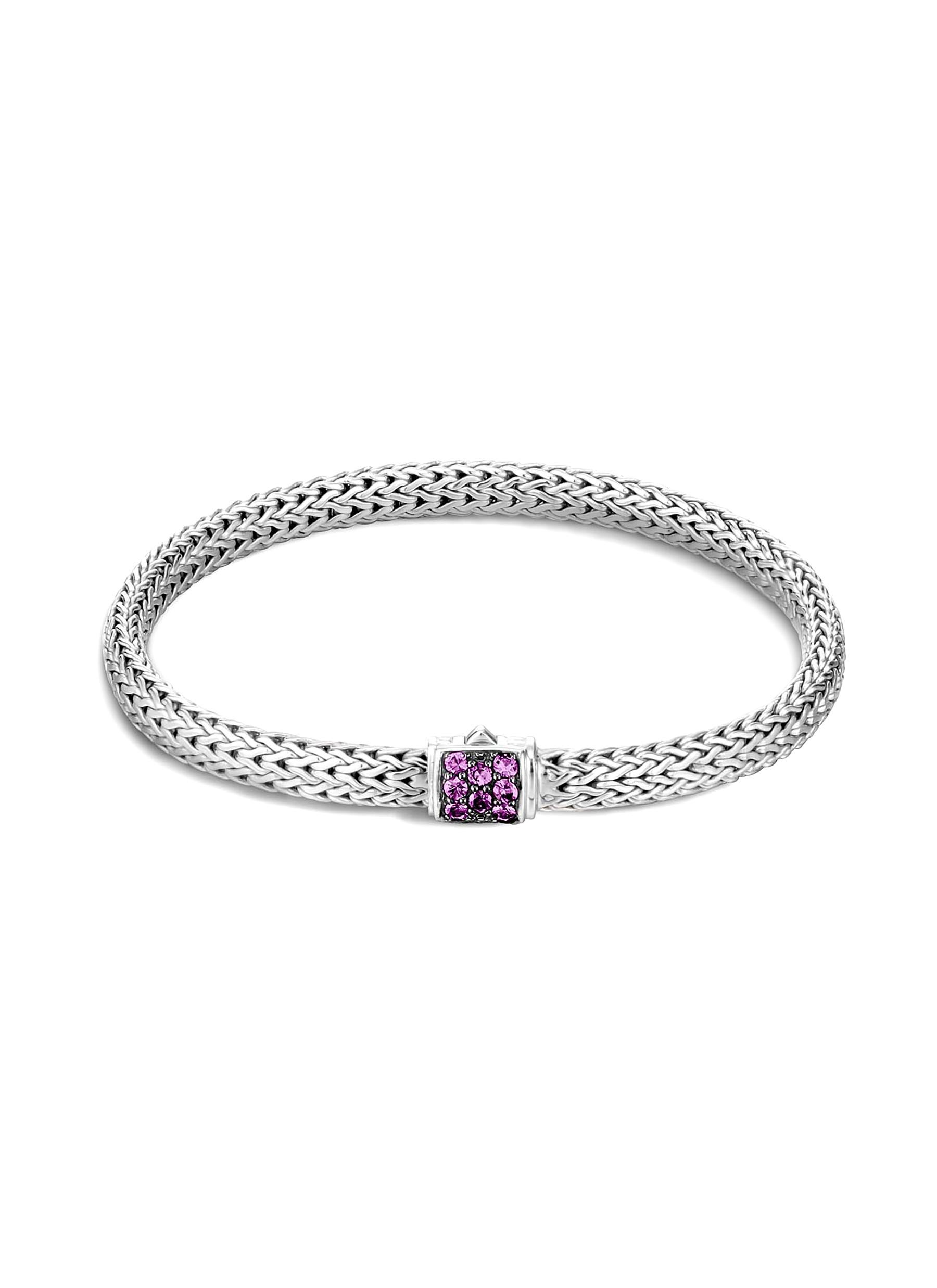 Classic Chain’ Amethyst Sterling Silver Extra Small Chain Lava Bracelet
