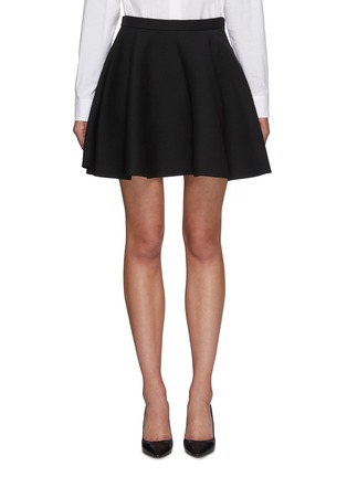 Main View - Click To Enlarge - VALENTINO GARAVANI - Flared Wool Silk Blend Mini Skirt