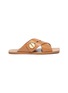Main View - Click To Enlarge - MERCEDES CASTILLO - Agatha' Crisscross Band Flat Leather Sandals
