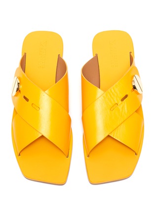 Detail View - Click To Enlarge - MERCEDES CASTILLO - Agatha' Crisscross Band Flat Leather Sandals