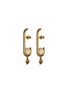 Main View - Click To Enlarge - ALEXANDER MCQUEEN - Swarovski pearl crystal pavé dangling skull hoop earrings