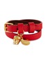 Main View - Click To Enlarge - ALEXANDER MCQUEEN - Logo Plaque Skull Motif Charm Double Wrap Leather Bracelet