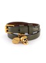 Main View - Click To Enlarge - ALEXANDER MCQUEEN - Leather double wrap skull bracelet