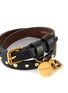 Detail View - Click To Enlarge - ALEXANDER MCQUEEN - Leather double wrap studded skull bracelet