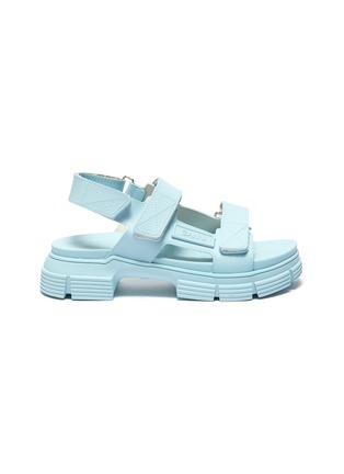 Main View - Click To Enlarge - GANNI - Lug sole velcro strap rubber sandals