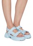 Figure View - Click To Enlarge - GANNI - Lug sole velcro strap rubber sandals