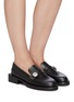 Figure View - Click To Enlarge - GANNI - Flower embellished leather loafers