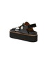  - GANNI - Crystal Floral Charm Slingback Leather Platform Sandals