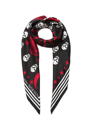 Main View - Click To Enlarge - ALEXANDER MCQUEEN - Mystic skull graphic silk foulard scarf