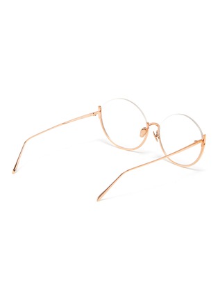 Figure View - Click To Enlarge - LINDA FARROW - 'Rae' Oversized Half Rim Cat Eye Optical Glasses