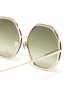 Detail View - Click To Enlarge - LINDA FARROW - Camila' Metal Hexagonal Frame Sunglasses