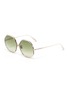 Main View - Click To Enlarge - LINDA FARROW - Camila' Metal Hexagonal Frame Sunglasses