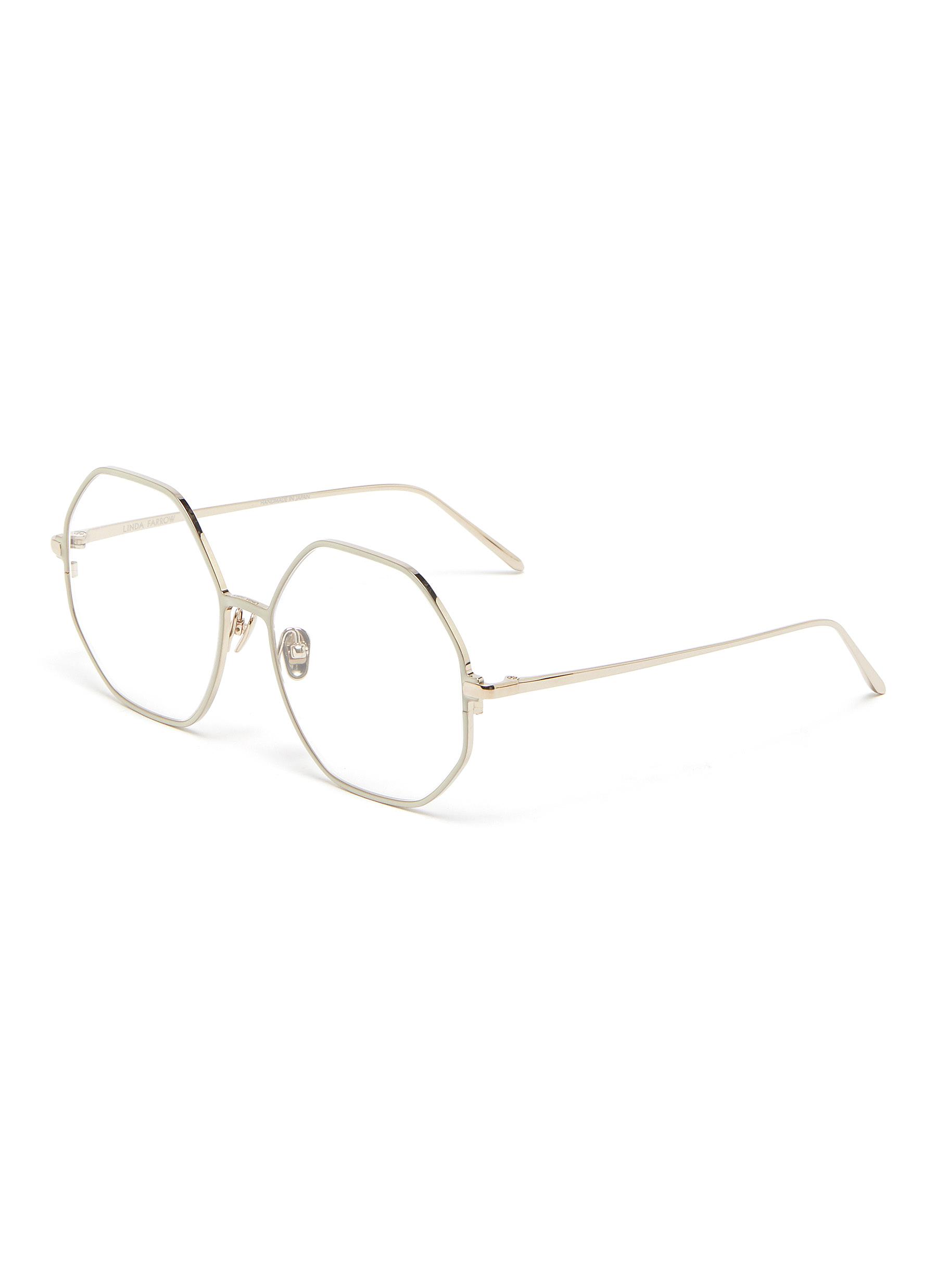 Linda Farrow Vintage 'leif' Oversized Hexagonal Metal Frame Optical ...
