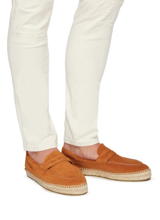 Figure View - Click To Enlarge - MANEBÍ - 'Hamptons' Suede Espadille Penny Loafers