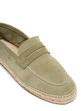 Detail View - Click To Enlarge - MANEBÍ - 'Hamptons' Slip-on Canvas Espadrille Suede Penny Loafers