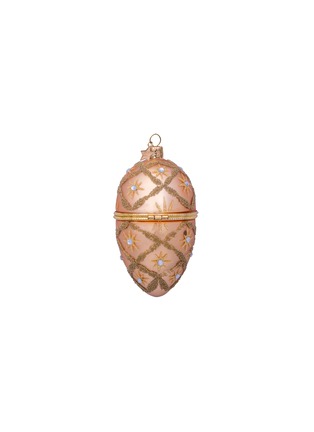 Detail View - Click To Enlarge - VONDELS - Clear Stone Adorned Beaded Glittering Egg Glass Ornament