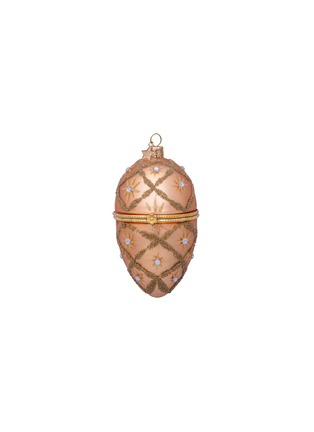 Main View - Click To Enlarge - VONDELS - Clear Stone Adorned Beaded Glittering Egg Glass Ornament