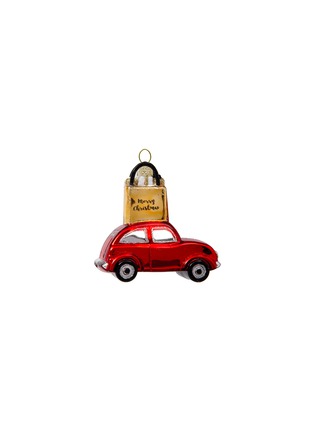 Main View - Click To Enlarge - VONDELS - Red Car With Shopping Bags Glittering Glass Ornament