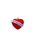 Main View - Click To Enlarge - VONDELS - Glittering 'Forever' Banner Heart Glass Ornament — Red