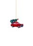 VONDELS - Red Car With Christmas Tree Glittering Glass Ornament