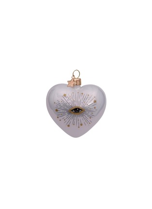 Main View - Click To Enlarge - VONDELS - Glittering Eye Heart Glass Ornament — White