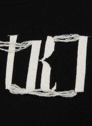  - AMIRI - Distressed Logo Crewneck Cashmere Knit Sweater