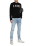 Figure View - Click To Enlarge - AMIRI - Distressed Logo Crewneck Cashmere Knit Sweater