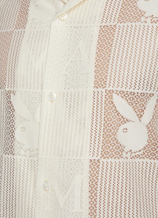  - AMIRI - Playboy Logo Check Lace Short Sleeve Shirt