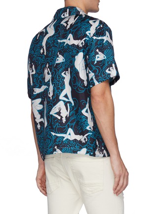 Back View - Click To Enlarge - AMIRI - All-over Graphic Print Short Sleeve silk Shirt