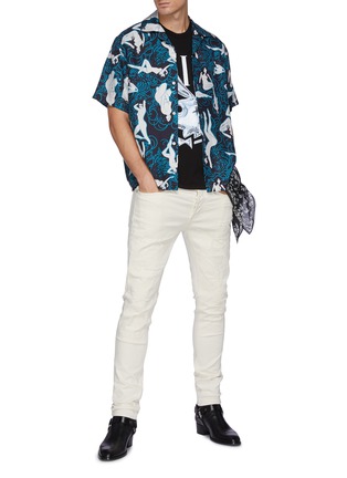 Figure View - Click To Enlarge - AMIRI - All-over Graphic Print Short Sleeve silk Shirt