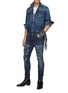Figure View - Click To Enlarge - AMIRI - Thrasher' Ripped Ribbed Panel Slim Fit Washed Biker Jeans