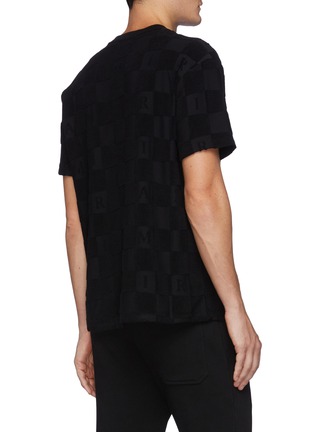Back View - Click To Enlarge - AMIRI - Terry Cotton Chequered Crewneck T-Shirt