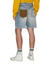 Back View - Click To Enlarge - AMIRI - Patchwork Ripped Light Washed Denim Shorts