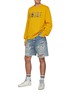 Figure View - Click To Enlarge - AMIRI - Patchwork Ripped Light Washed Denim Shorts