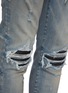  - AMIRI - MX1' Ribbed Leather Knee Patch Ripped Washed Skinny Jeans