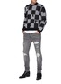 Figure View - Click To Enlarge - AMIRI - Playboy Ribbed Leather Panel Ripped Washed Jeans