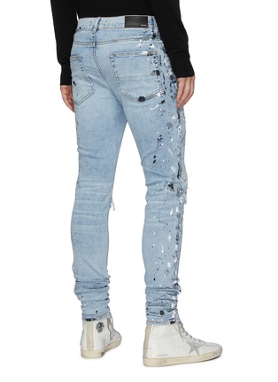 Back View - Click To Enlarge - AMIRI - MX1' Spray Paint Distressed Washed Slim Fit Jeans