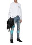 Figure View - Click To Enlarge - AMIRI - Quilted Patch Ripped Washed Skinny Jeans