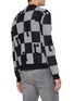 Back View - Click To Enlarge - AMIRI - Logo Chequered Cashmere Knit Crewneck Jumper
